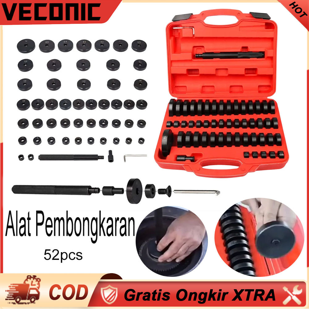 52pcs Alat Seal Driver 18-65mm Bushing Bearing Oil Seal Pemasangan Bongkar Alat Perbaikan Mobil