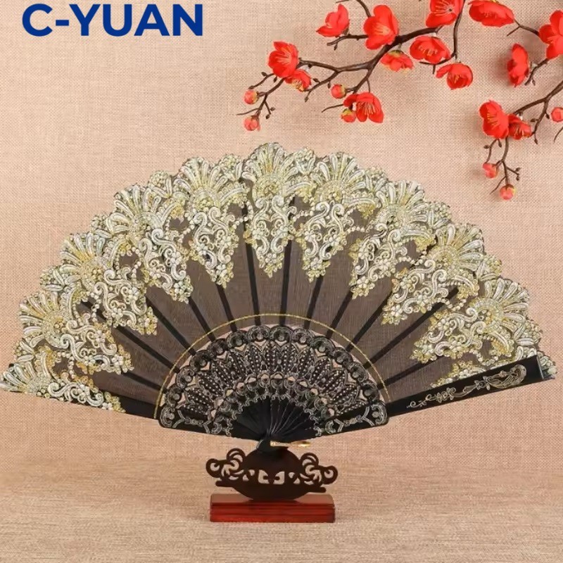 cyuan Kipas Tangan Lipat Kipas Lipat Sutra China Kipas Tangan Kipas Lipat China Kipas Souvenir Tanga
