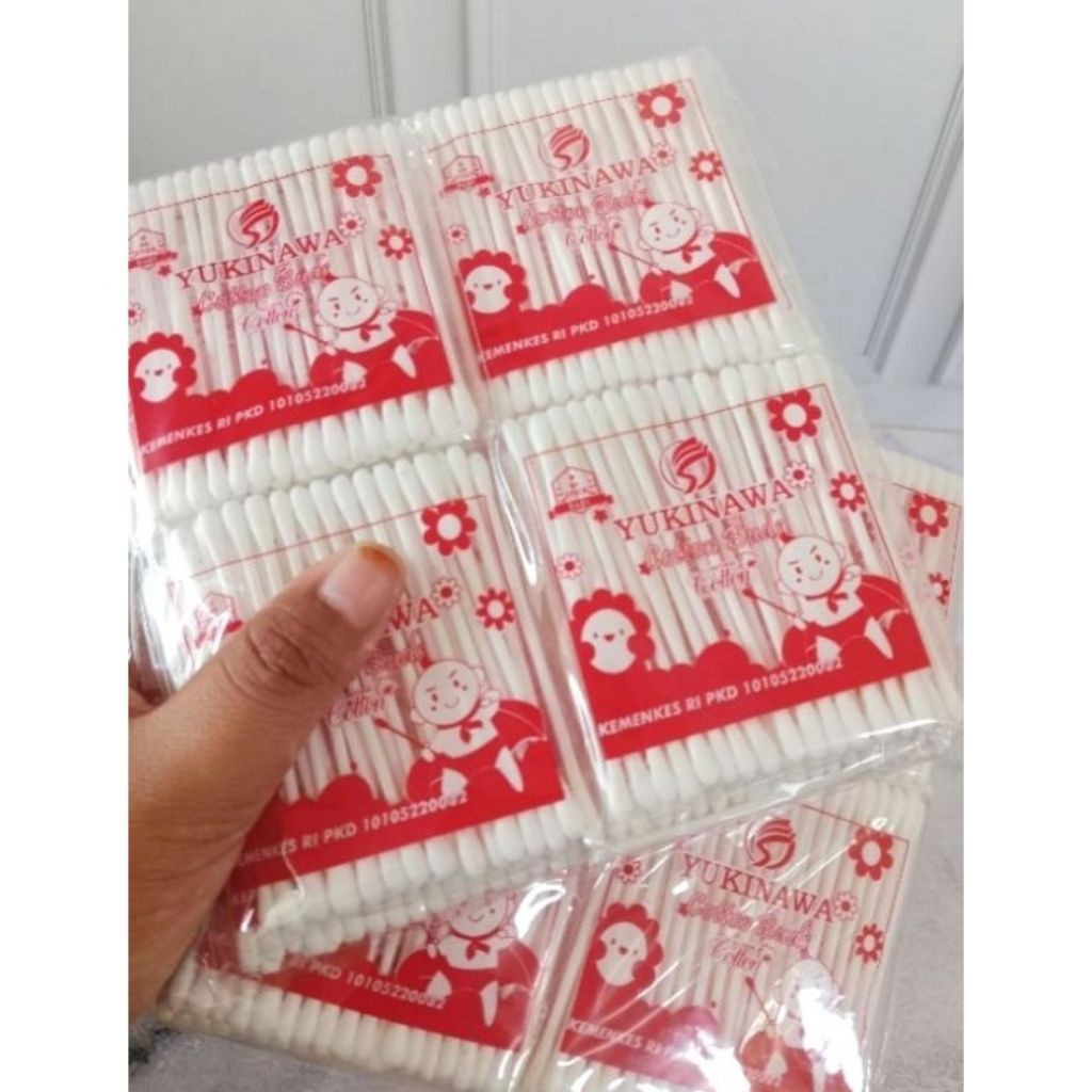 COTTON BUD YUKINAWA 1 LUSIN (12 PAK) – Cotton Bud Bayi Anak & Dewasa / Tisu Telinga Lembut Aman Hygi