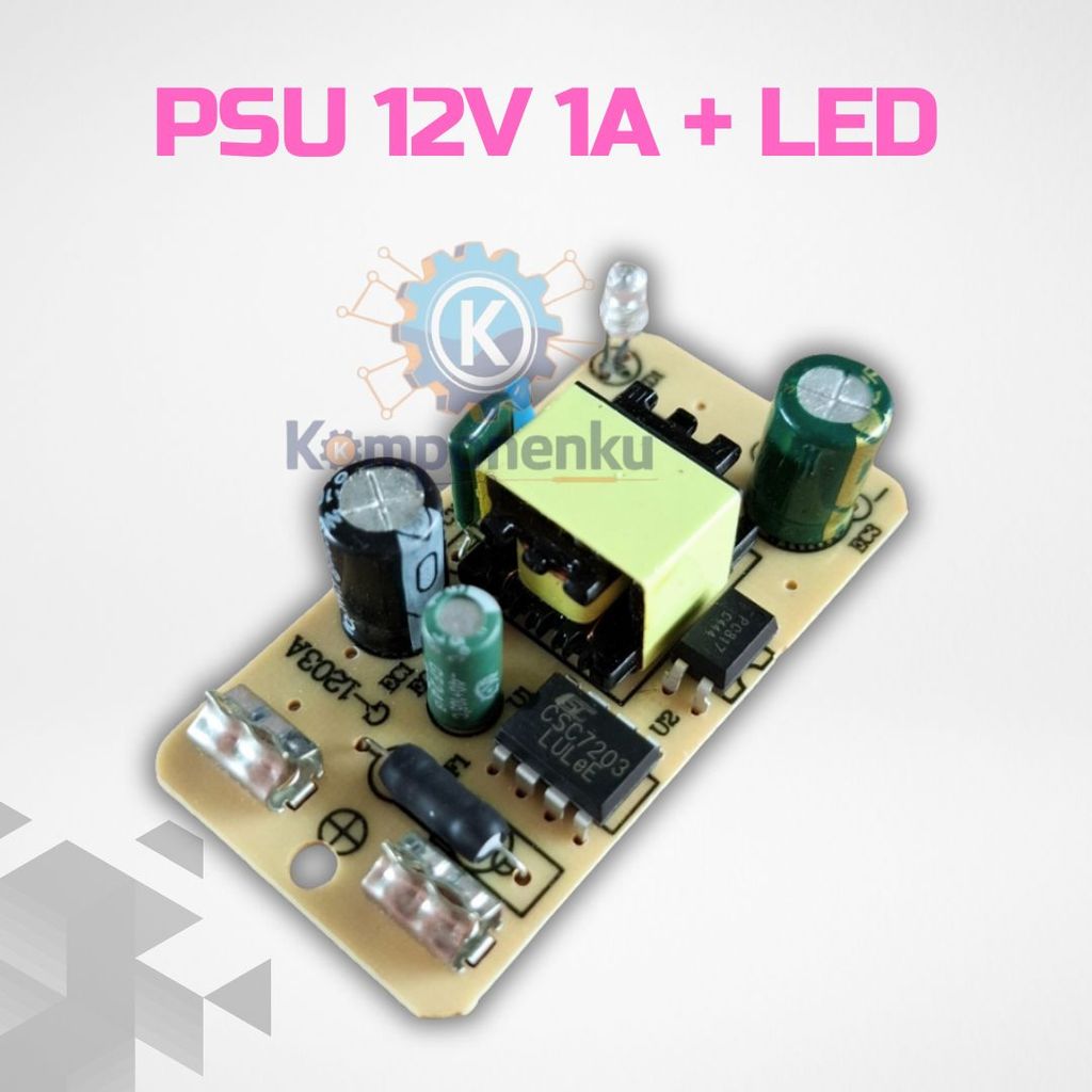 Kit Adaptor 12V 1A Modul SMPS PSU 12VDC 1A Input AC 220V 240V Untuk Project Elektronik