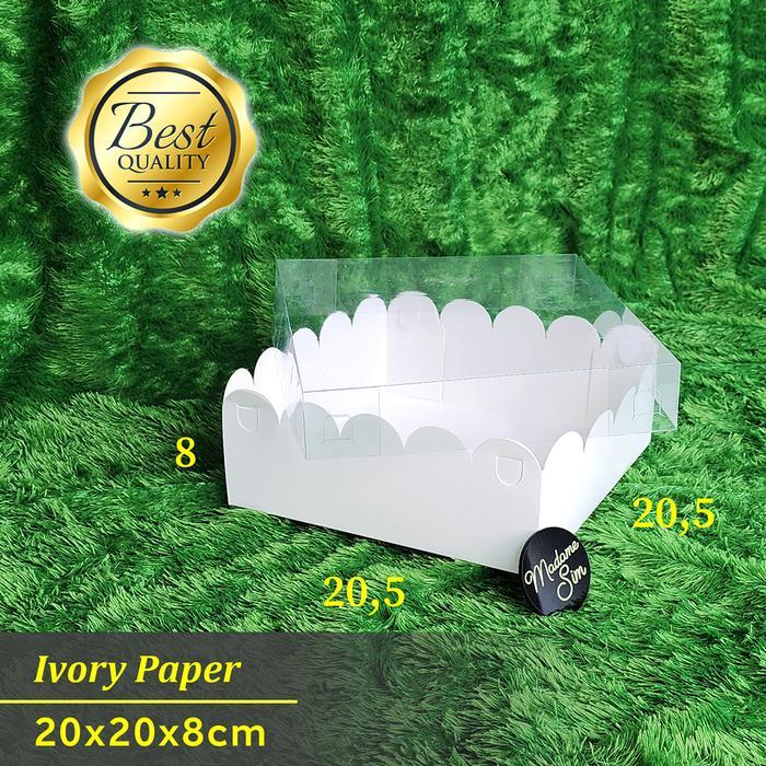 BOX MIKA PUTIH - DUS BOLU - KOTAK BROWNIES - KARDUS 20x20x8
