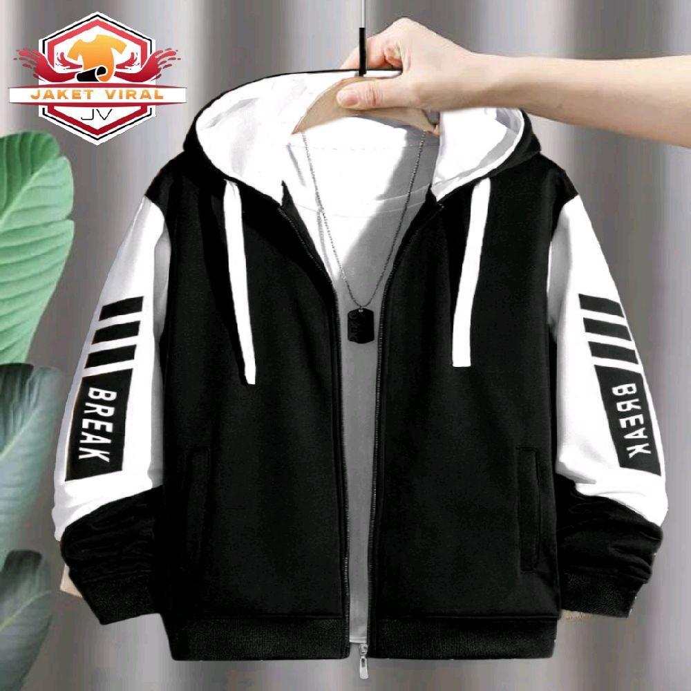 Jaket Hoodie Resleting Anak Laki-laki Perempuan Motif BREAK Jaket Zipper Varsity Anak Cowok Cewek Us