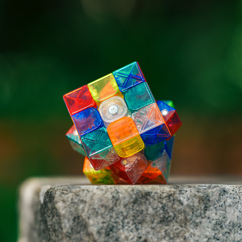 Transparent Colored 3X3 Professional Cube Zero Delay Ultra-Fast Turning Magic Cube Puzzle Kid Toy Si