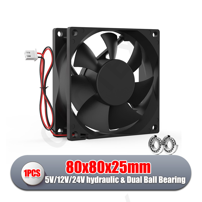 80MM CPU Cooler Master Cooling Fan 8cm 80mm 80x80x25mm 5V 12V 24V 48V Computer PC CPU Cooling Case F