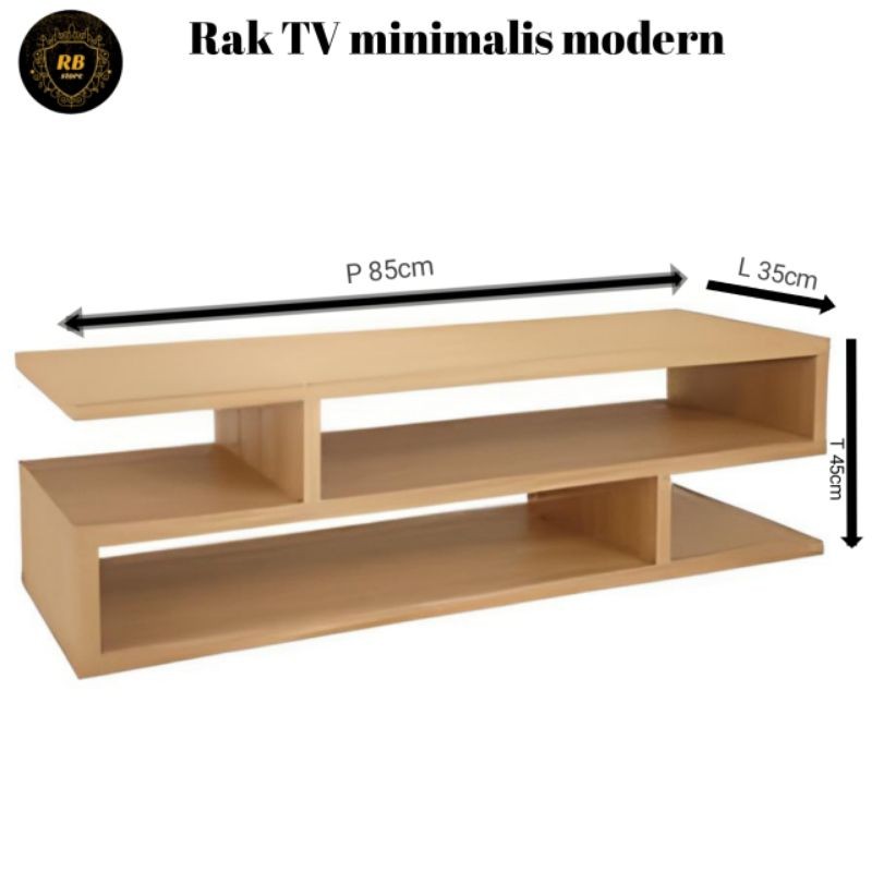 Rak TV minimalis rak kayu tempat bunga Rak susun meja tv rak kayu mahoni modern aesthetic SQ03