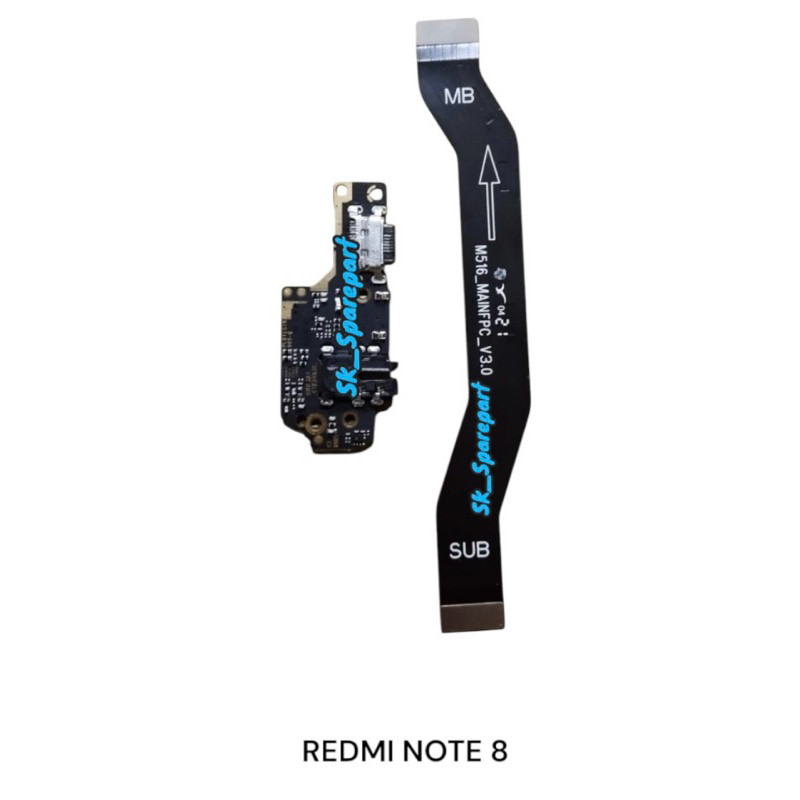 FLEXIBEL CHARGER REDMI NOTE 8 PAPAN CAS FULLSET IC + FLEXIBEL BOARD REDMI NOTE 8 SATU SET