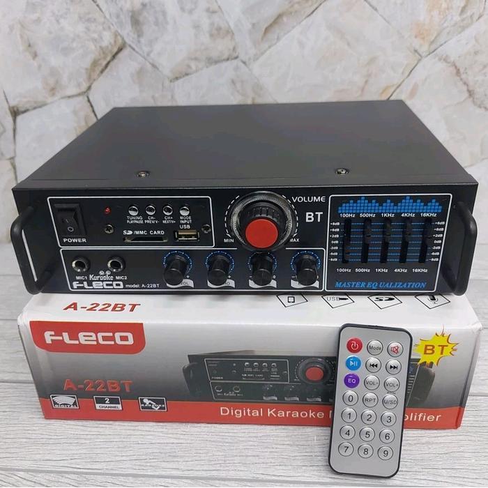 BISA COD amplifier fleco A22 BT bluetooth amplifier karaoke super bass Subwoofer
