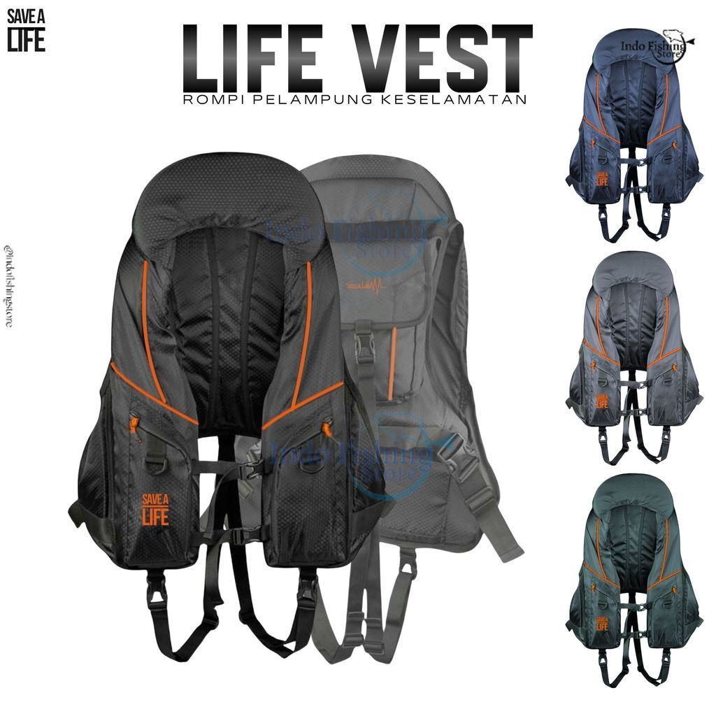 LIFE JACKET ROMPI PELAMPUNG BAJU PELAMPUNG VEST Safe A Life JAKET PELAMPUNG MANCING DAN OLAHRAGA OUT