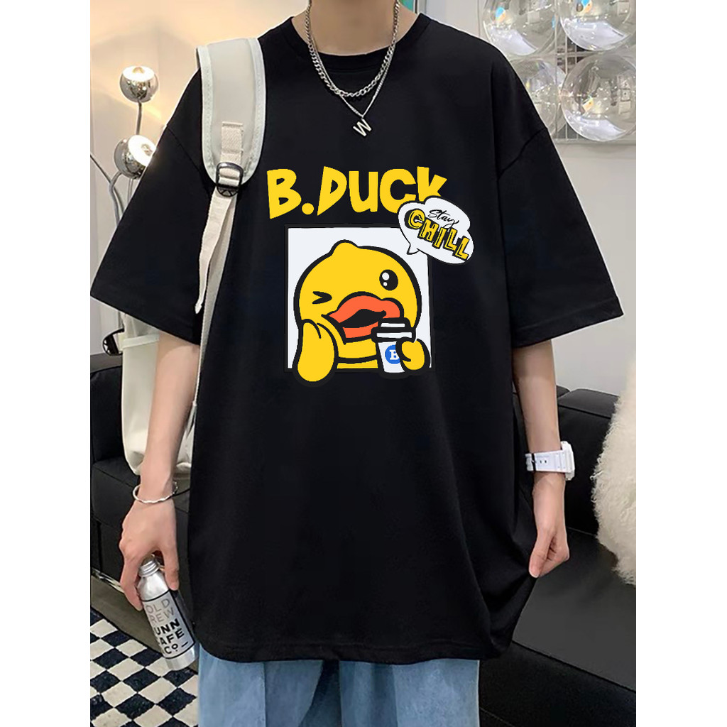 Kaos T Hitam B.Duck dengan Motif Bebek Kuning Lucu “Stay Chill”