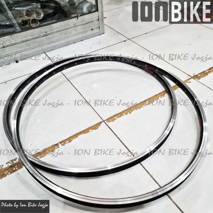 Sepasang Velg Araya TM620 26 Inch 32 36 Hole Black CNC Silver Brakeline Eyelet Vbrake Rim Rims 36H 3