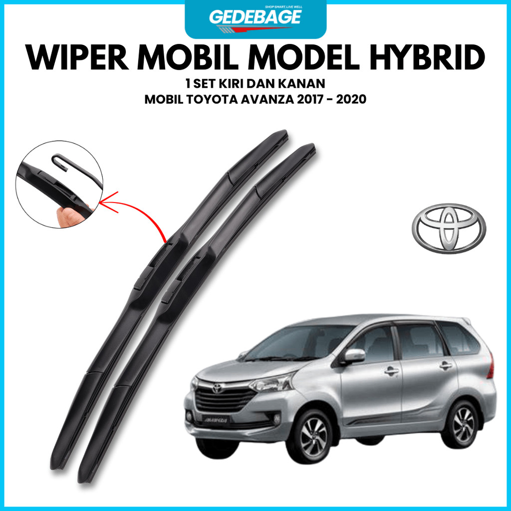 Wiper Hybrid Mobil Toyota Avanza 2017-2020 Satu Pasang Kiri Kanan