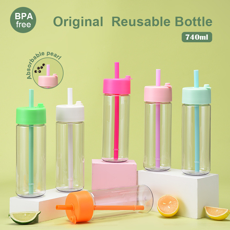 740ML Plastic Sippy Cup,New Tritan,Large Capacity,Food Grade,Environmental Protection,Suck Pearls,Am