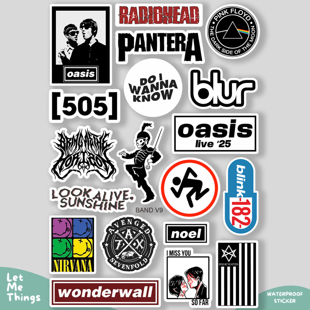 Sticker Band Oasis Nirvana MCR Blur Anti Air || Sticker Vinyl Anti Air