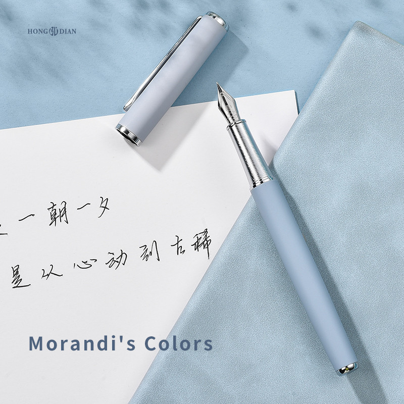 LT Hongdian 523 Vintage Morandi Fountain Pen Rollerball Set Engravable Calligraphy Gift Box Business