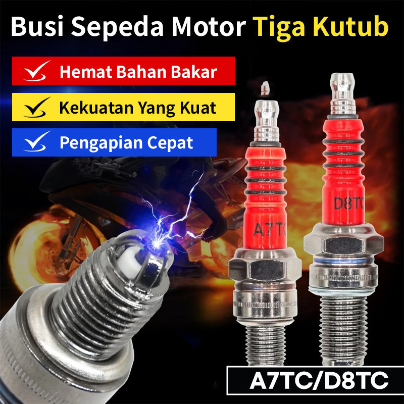 Tahan Lama & Pembakaran Efisien Plug Busi Skuter Motor 3 Roda Kompatibel Longxin Zongshen Lifan Busi