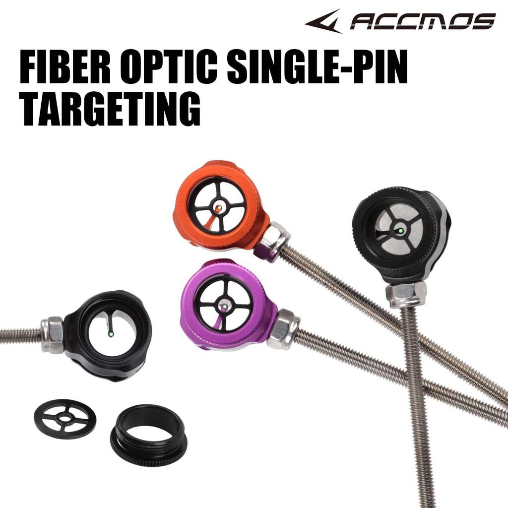 ACCMOS Single Needle Aiming Point Recurve Bow Sight with Optical Fiber 832 Thread