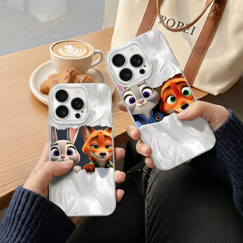 Applicable to iPhone 11-16 Pro Max XR XS Xs Max Judy and Nick Zootopia Phone case Couple phone cases
