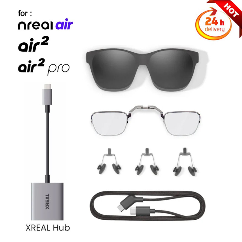 XREAL Hub,Nose Pad,Eyeglasses Hood,Hood Myopia Frame,Data Cable for XREAL One/XREAL One Pro/XREAL 1S