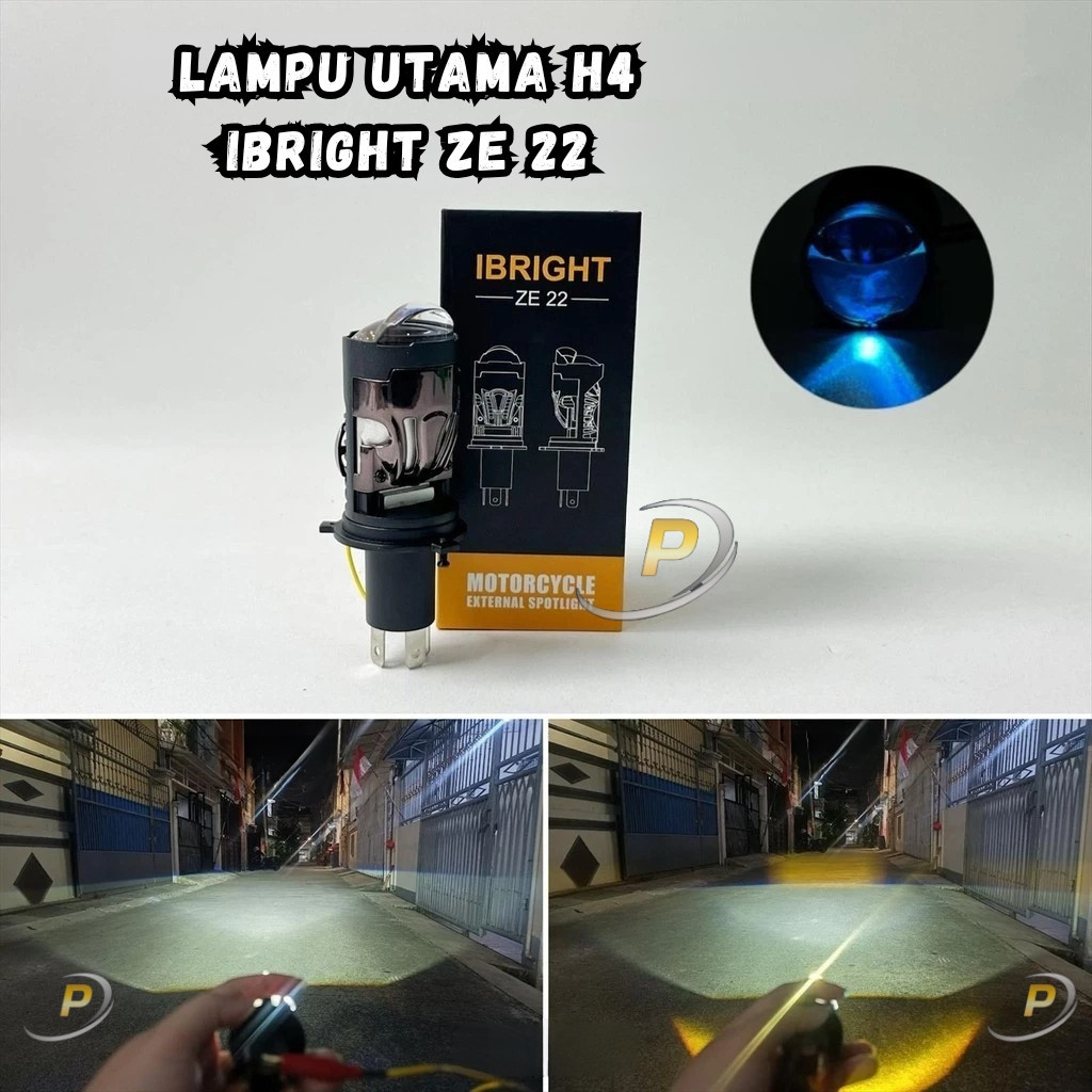 iBright ZE22 Lampu Utama IBRIGHT Mini Biled H4 Cahaya Putih Putih dan Putih Kuning ZE 22 Terbaru Dev