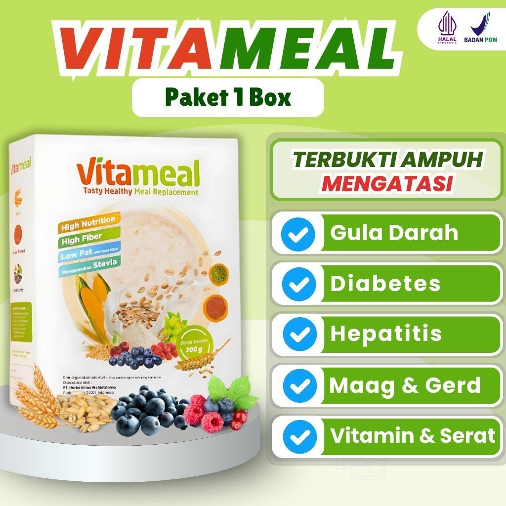 vitameal official store vitamil gula darah vitamale diabetes untuk diet 1 box