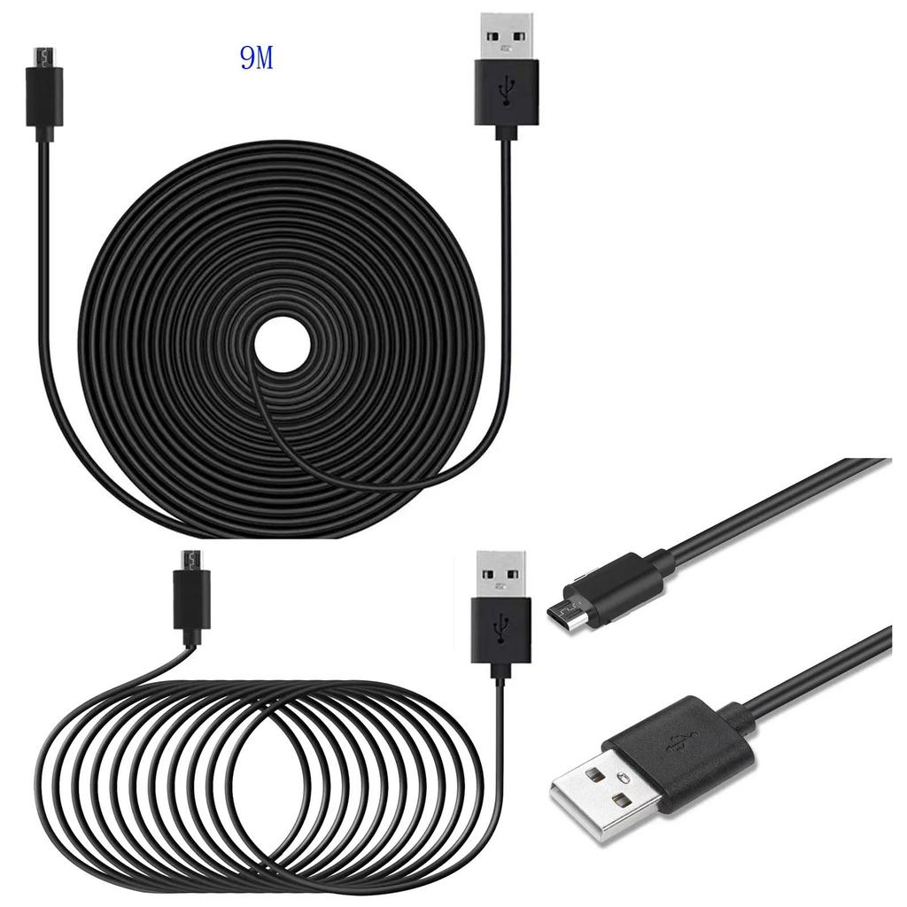 30ft9m microusb Charge Cable for Wyze Cam v3 Cam Pan Cam Pan v2, YI Dome Home Camera, Nest Cam Cloud