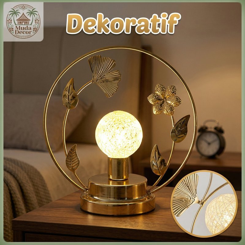 lampu malam hias daun ginkgo cahaya lembut hiasan ruangan cocok kamar tidur ruang tamu dekoratif