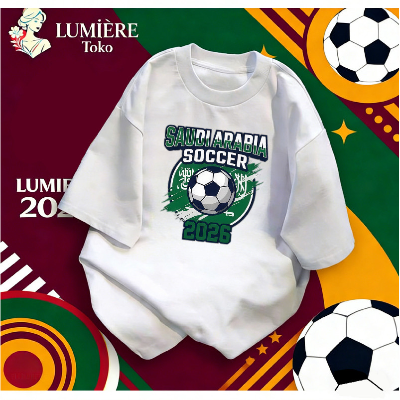 [COD]LUMIÈRE Toko|Kaos Sepak Bola Arab Saudi 2026, Baju Supporter Timnas Arab Saudi, Kaos Pria Wanit
