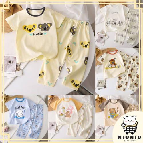 Hot Deals Niuniu Setelan Anak Laki Laki 0-6 Tahun Piyama Anak Laki Baju Anak Cowok Katun Baju Pendek