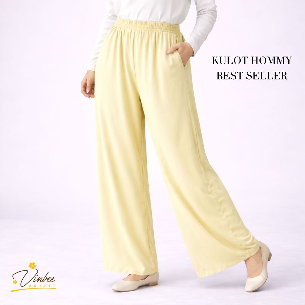 Celana Highwaist Rayon Twill Basic - Kulot Casual Daily Saku Rayon Twill Kulot Rayon Hommy