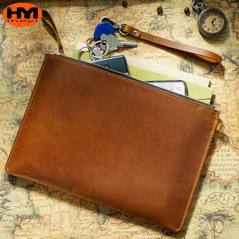 ihoyi Head layer Leather Computer Bag, Public Document Bag, Handheld Laptop CASE For To iPad Laptop 