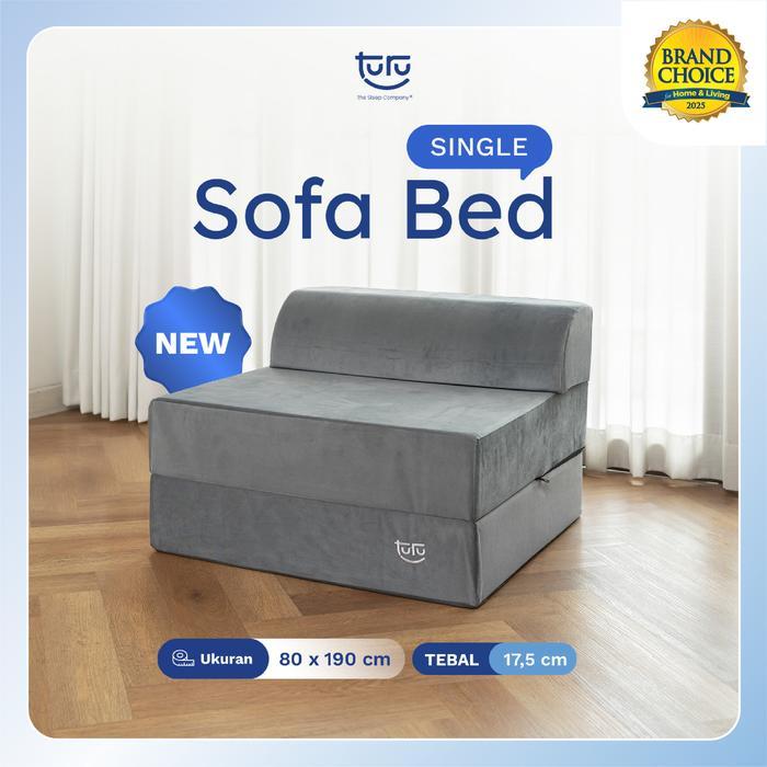 TURU Sofa Bed 2in1 Uk. 120x190 TURU Minimalis Grey / Trifold Kasur Sofa - 80x190cm