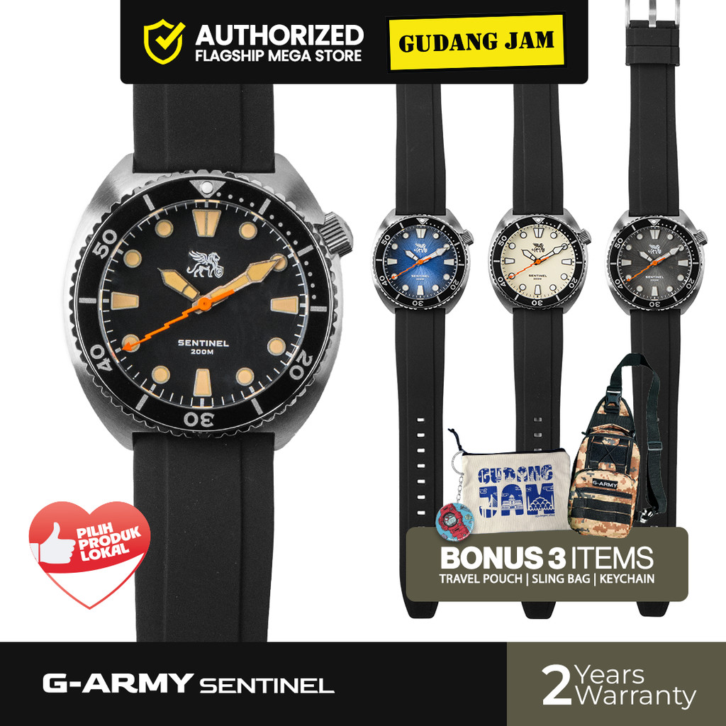 Jam Tangan Pria G-Army Sentinel GA-SEN26 Movt Seiko VH31 Analog Rubber Strap