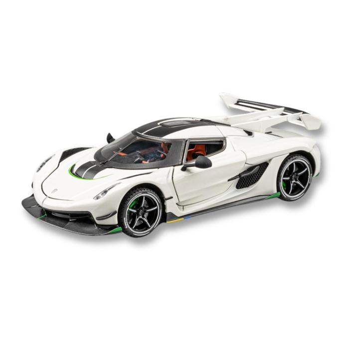 Diecast 1:24 Mobil Koenigsegg Jesko (Fitur Lampu, Klakson, Ban Belok, Suspensi) - White