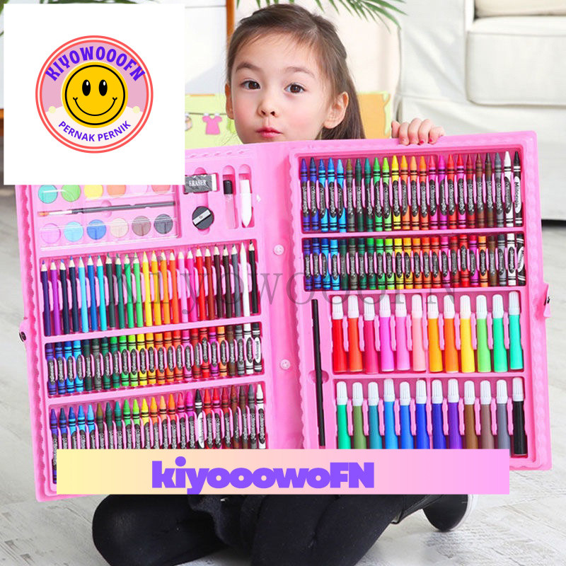 Set Krayon Anak 150pcs Perlengkapan Menggambar Krayon Pensil Warna Anak Crayon Alat Melukis Mewarnai