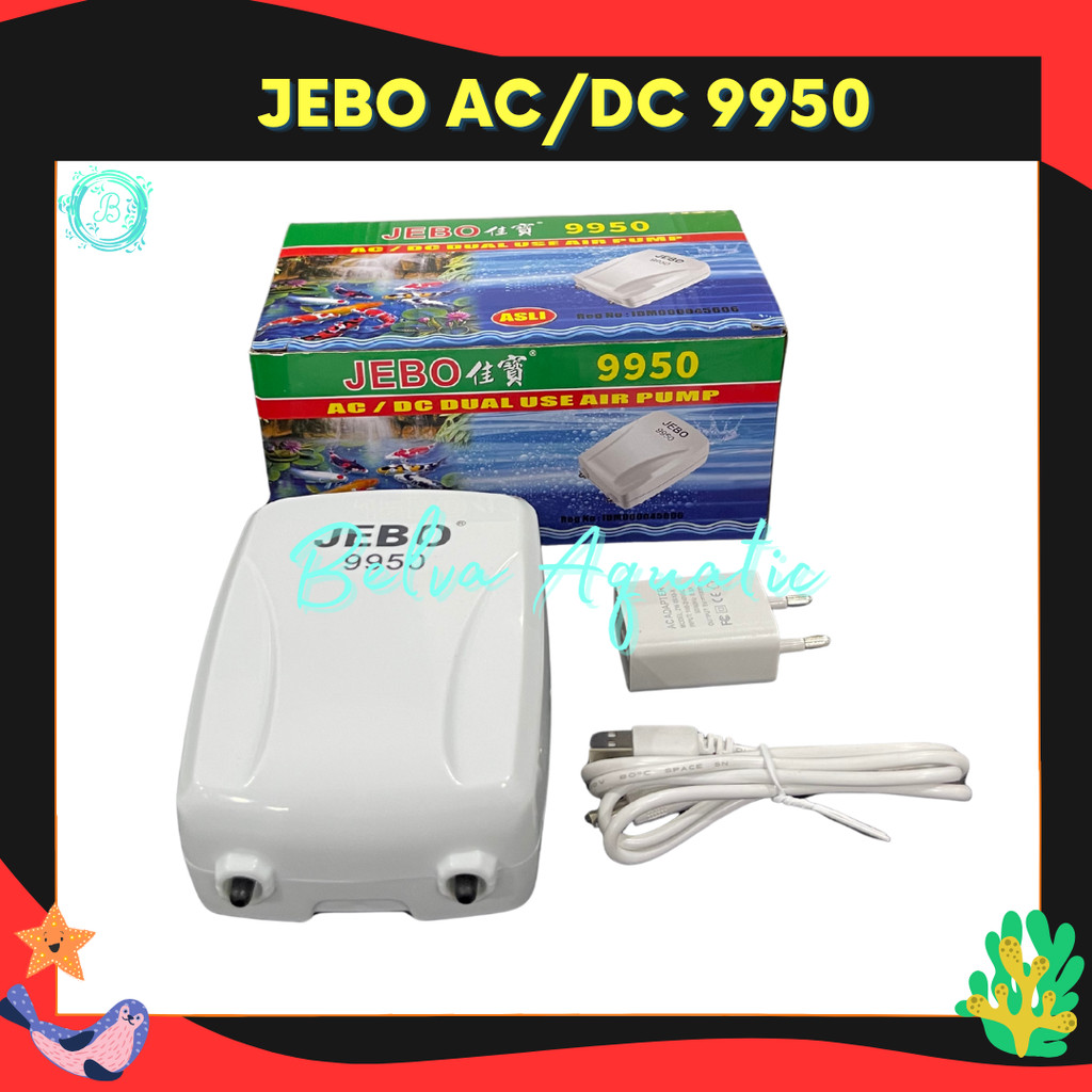 JEBO ACDC 9950 Pompa Udara Aerator Mati Lampu Emergency