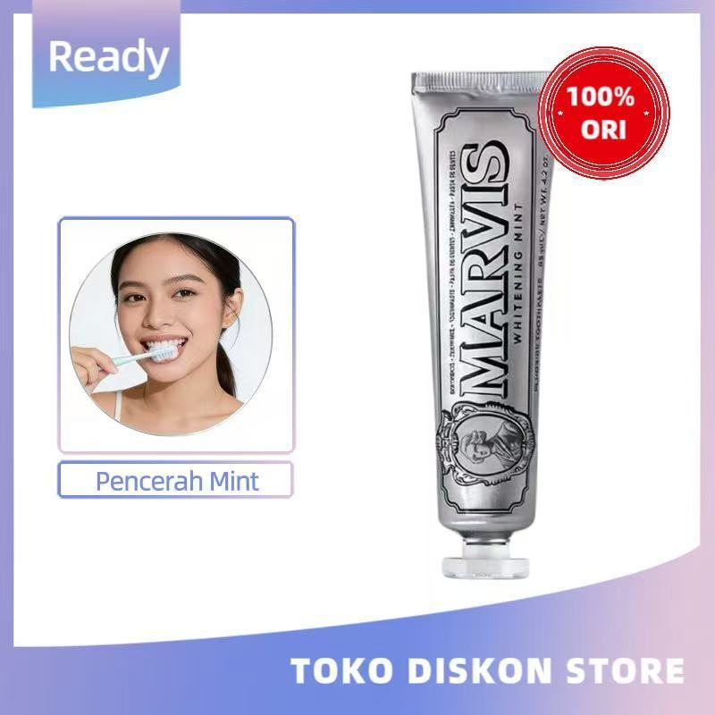 Italia 100%mar vis Whitening mint toothpaste 85ML Pencerah Anti Noda Rokok Pasta Gigi