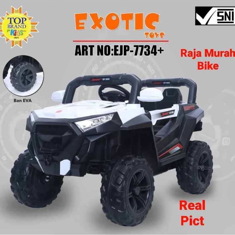 Termurah Mobil Aki Anak Exotic EJP-7734+ Mobilan Aki Anak EJP-7734+ Exotic Ban Karet Eva Termurah