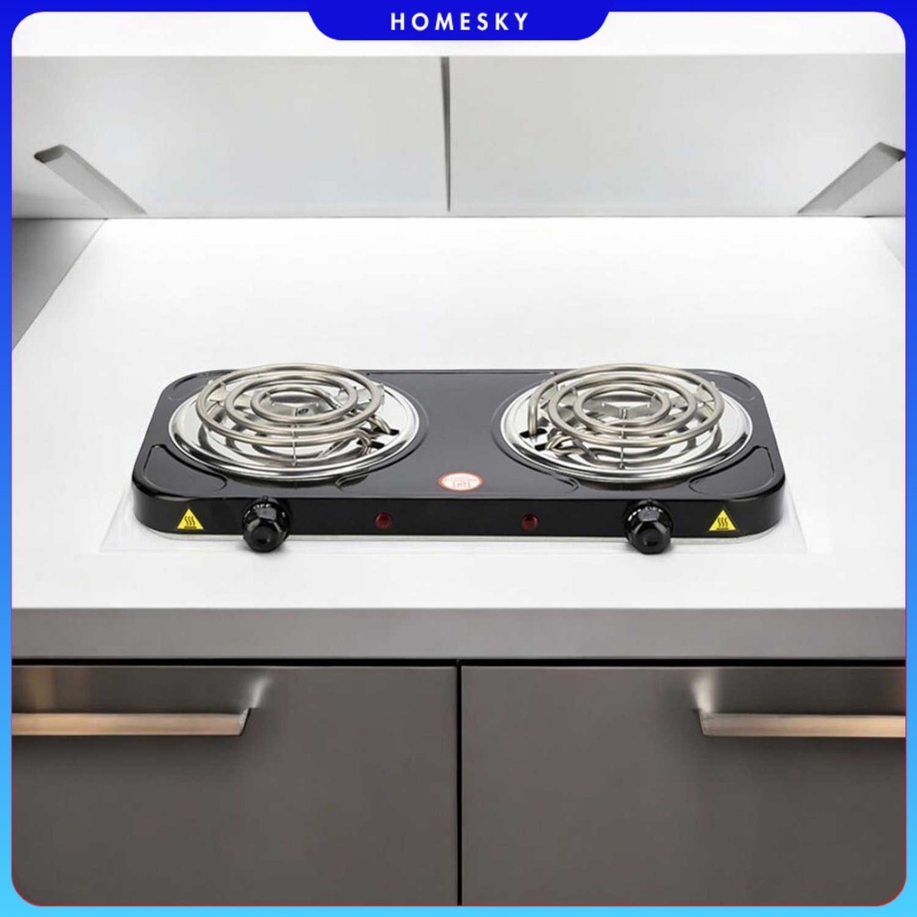 Kompor Listrik 2 Tungku Adjustable 5 Gear Coil Hot Plate 2000W - JX-2020B