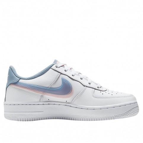 Sepatu Sneaker Air Force 1 Low LV8 Double Swoosh Light Armory Blu ( 100% Original BNIB )