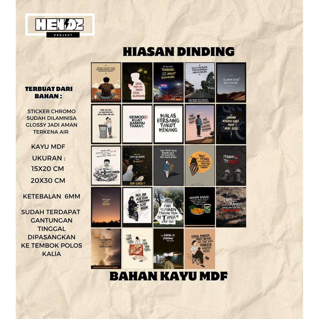 Hiasan Dinding Aesthetic KATA MOTIVASI Walldecor Pajangan A30