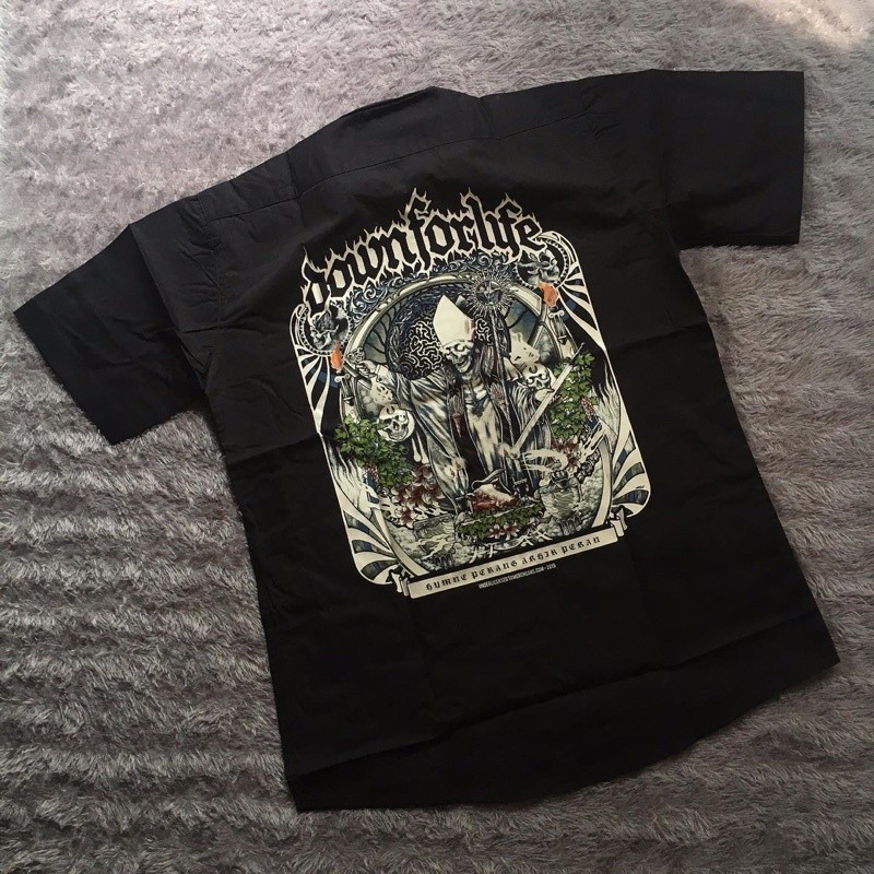 (COD) monggo kemeja downforlife original resmiii rare merchandise not burgerkill adamantine seringai
