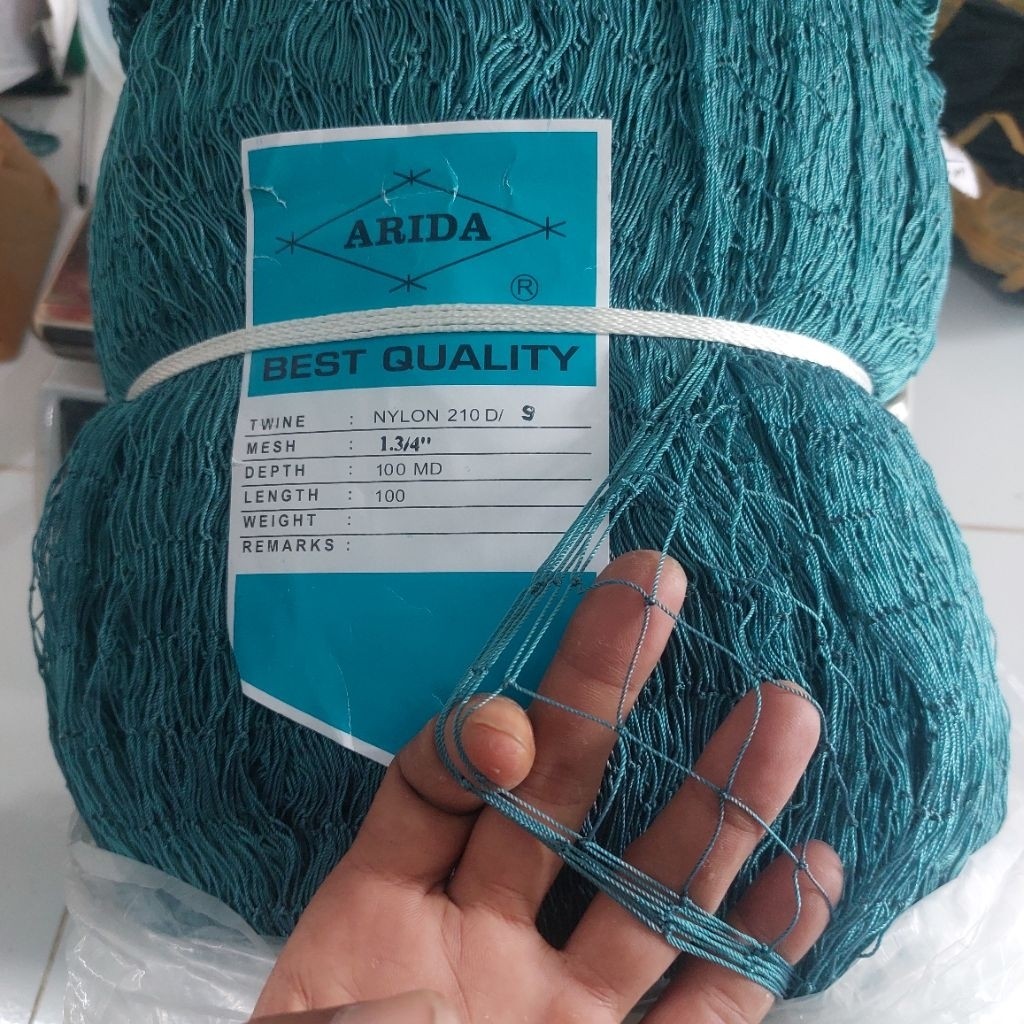 Jaring Nylon ARIDA 1 3/4 IN D9 100MD X 100YDS Biru