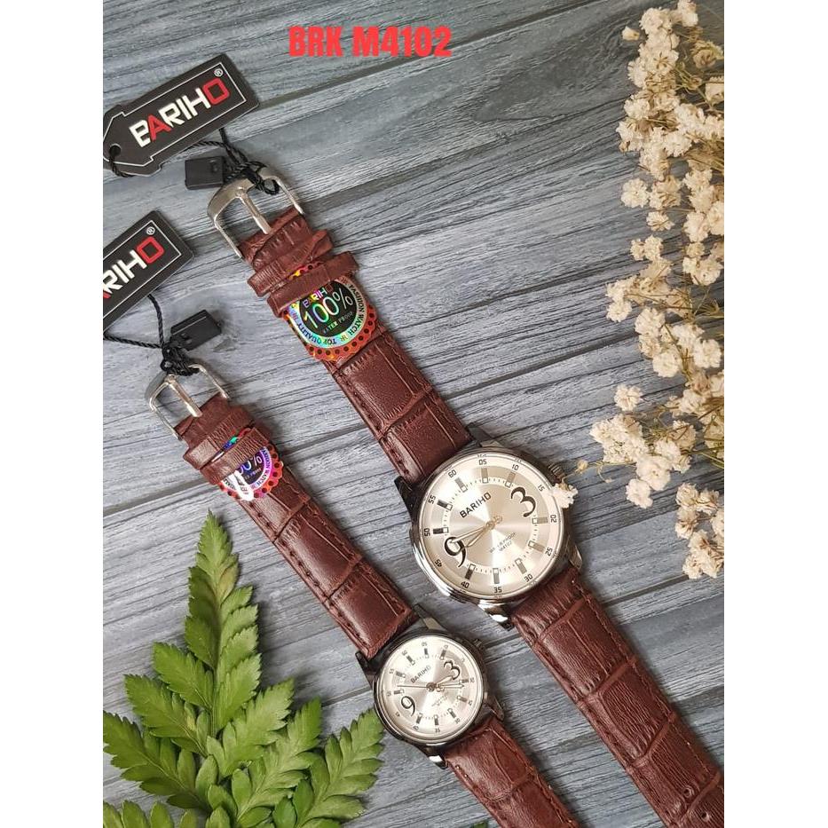 F86 JAM TANGAN COUPLE BARIHO BRK M4102 WATERPROOF - HitamPutih