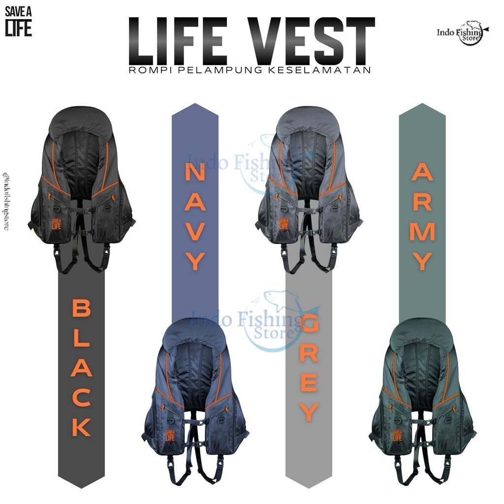 LIFE JACKET ROMPI PELAMPUNG BAJU PELAMPUNG VEST Safe A Life JAKET PELAMPUNG MANCING DAN OLAHRAGA