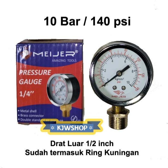 golok merchandise TEKIRO Tekiro Pressure Gauge Pengukur Tekanan Angin Air Manometer Tekiro 1/2 Inch 