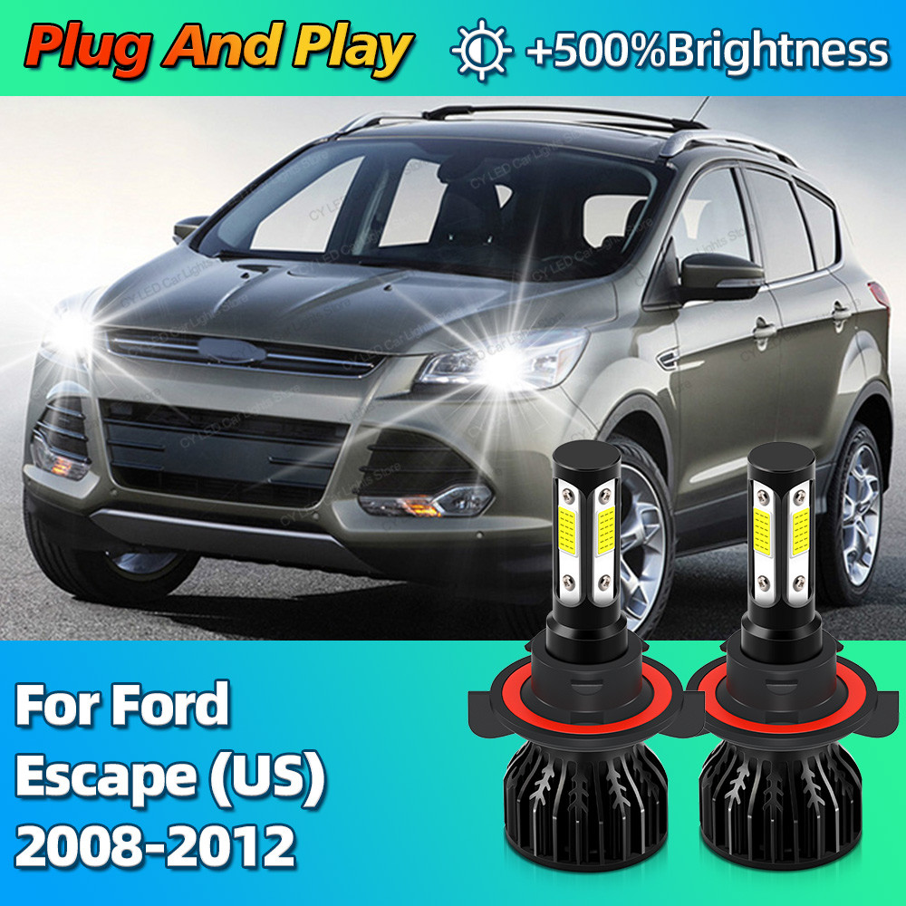 2Pcs Turbo 30000Lm Car Headlight LED Bulbs CANBUS Lights H13 9008 For Ford Escape (US)2008 2009 2010