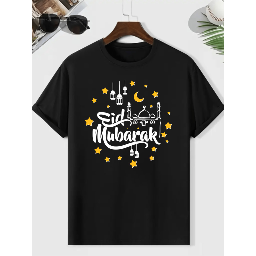 Koleksi Kaos Pria & Wanita dengan Desain Arab & Islami: Kaos Habibi Idul Fitri Kaligrafi Doa Huruf A