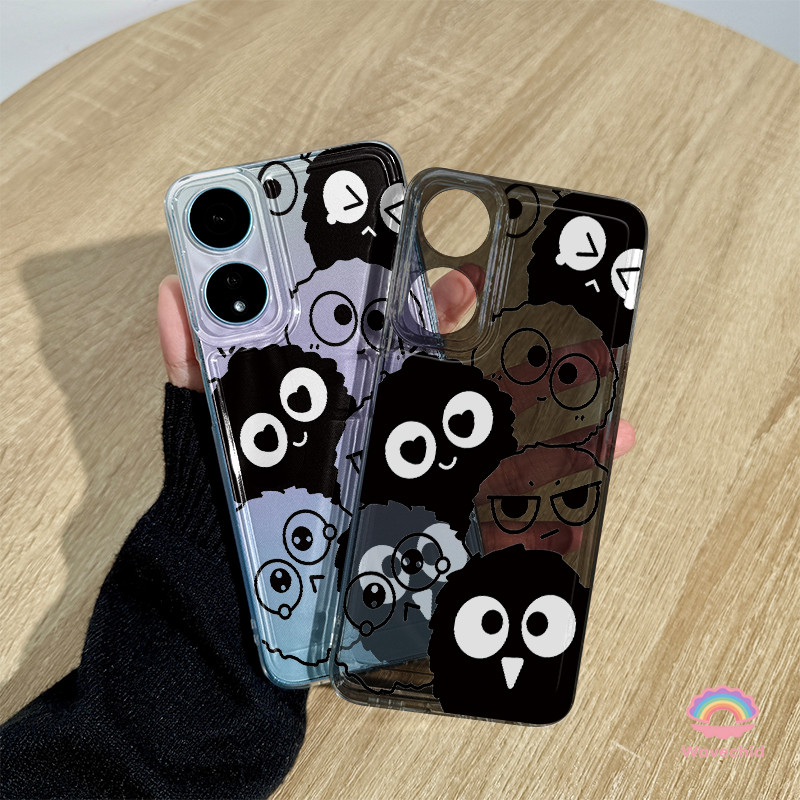 Casing Oppo Bola batubara ping penuh Transparan Soft Case Fashion Cocok untuk OPPO A16 A16S A54S A3S