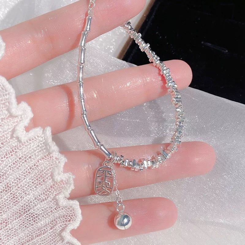 Gelang Mutiara Perak Patah S925 Wanita Pita