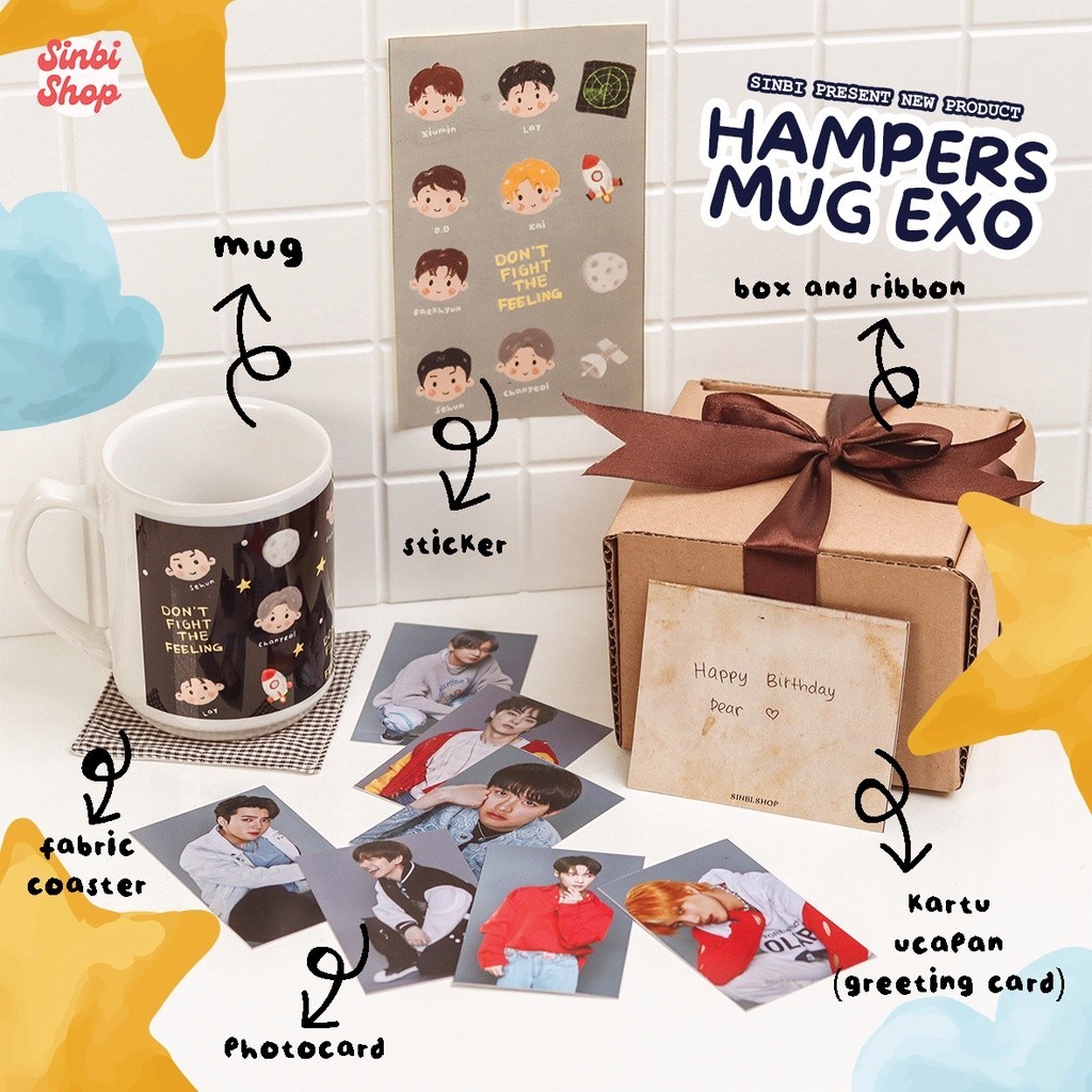 Hampers Mug Ex0 | Giftbox Kpop | Hampers Kpopers | Gift  Souvenir Hadiah Kado Ulang Tahun Wisuda Ann